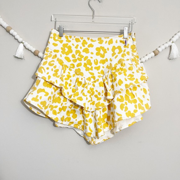 NEW Mother The Ruffle Mini Skirt Skirt Tiered High-Rise Floral Leopard Size 32 - Picture 11 of 11